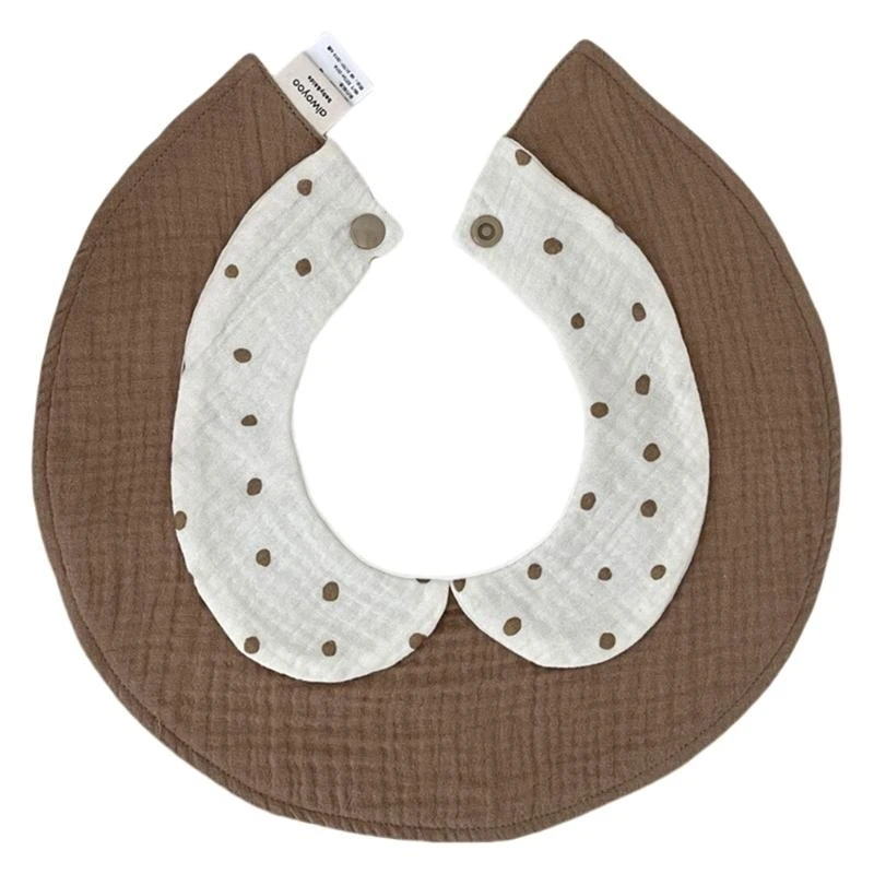 D0JC Drooling Apron Burp Cloths Strong Absorbent Feeding Bib Burp Cloths Nursing Bib with Collar for Infant Toddler 0-3 Year