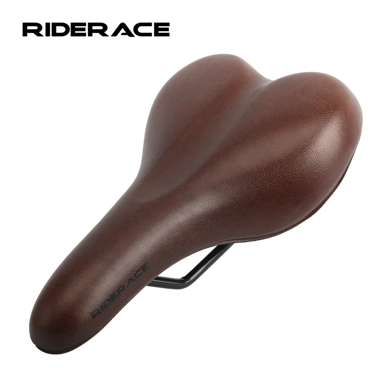 Bicycle Saddle Vintage ComfortableThicken Soft Shock Absorption Bike Seat PU Leather Sponge Shockproof Mountain Cycling Cushion