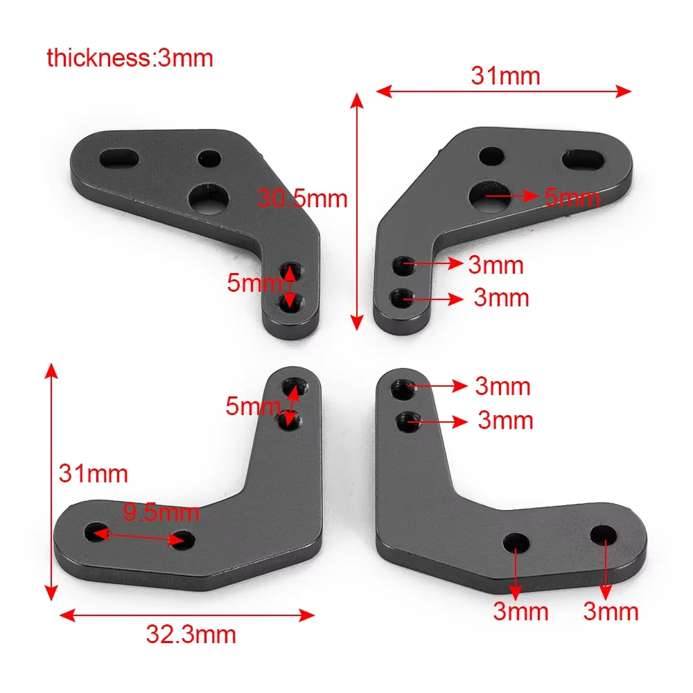 Aluminum Shock Mount Tower Suspension Extension Height Angle Stand for 1/10 Axial SCX10 II 90046 RC Crawler
