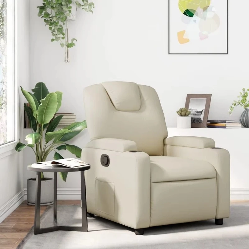 Artificial leather recliner manually operated modern design living room furniture