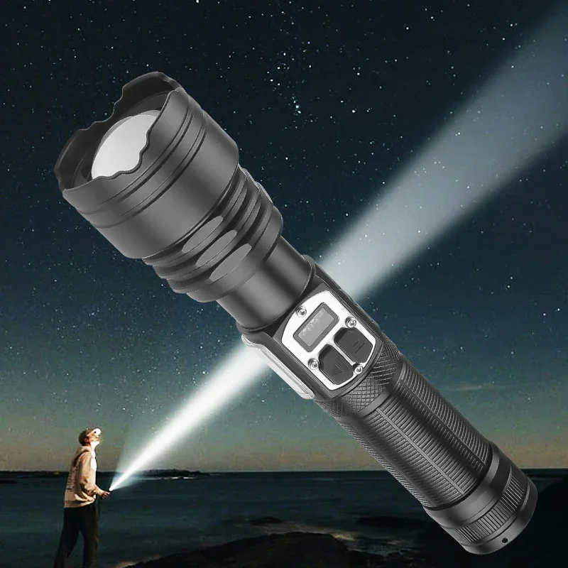 High Power XHP160 Led Flashlight Rechargeable 16 Core Torch Zoom Usb Hand Lantern For Camping, Outdoor & Emergency Use