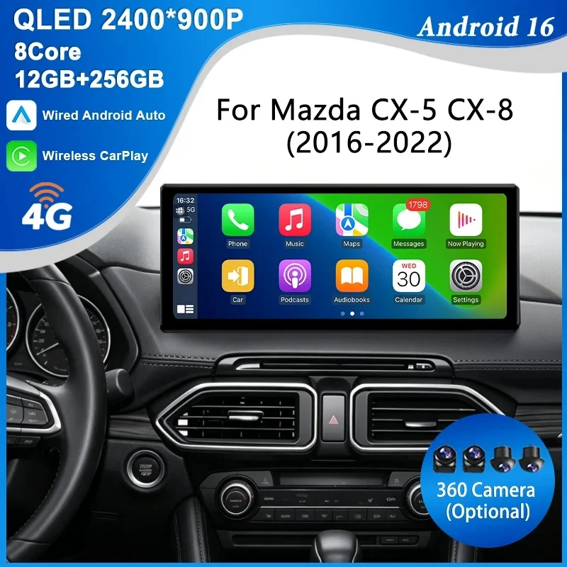 for Mazda CX-5 CX-8 2016-2022 12.3