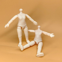 2 Pieces 9.5cm Heigh Doll Body 1/12 Bjd Multi Joints Movable Doll Body Girl Diy Dress Up Toy Accessories