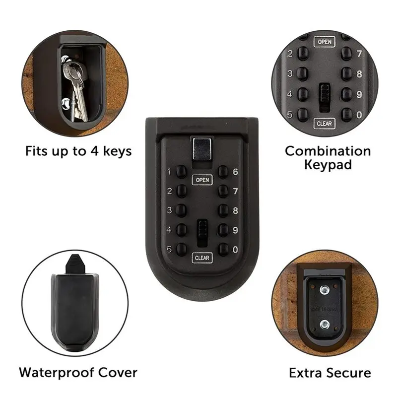 【BRILLIANT 】2X صندوق أمان مفاتيح مثبت على الحائط - قفل مجمع مكون من 10 أرقام مقاوم للعوامل الجوية، تخزين للاستخدام المنزلي والخارجي #2