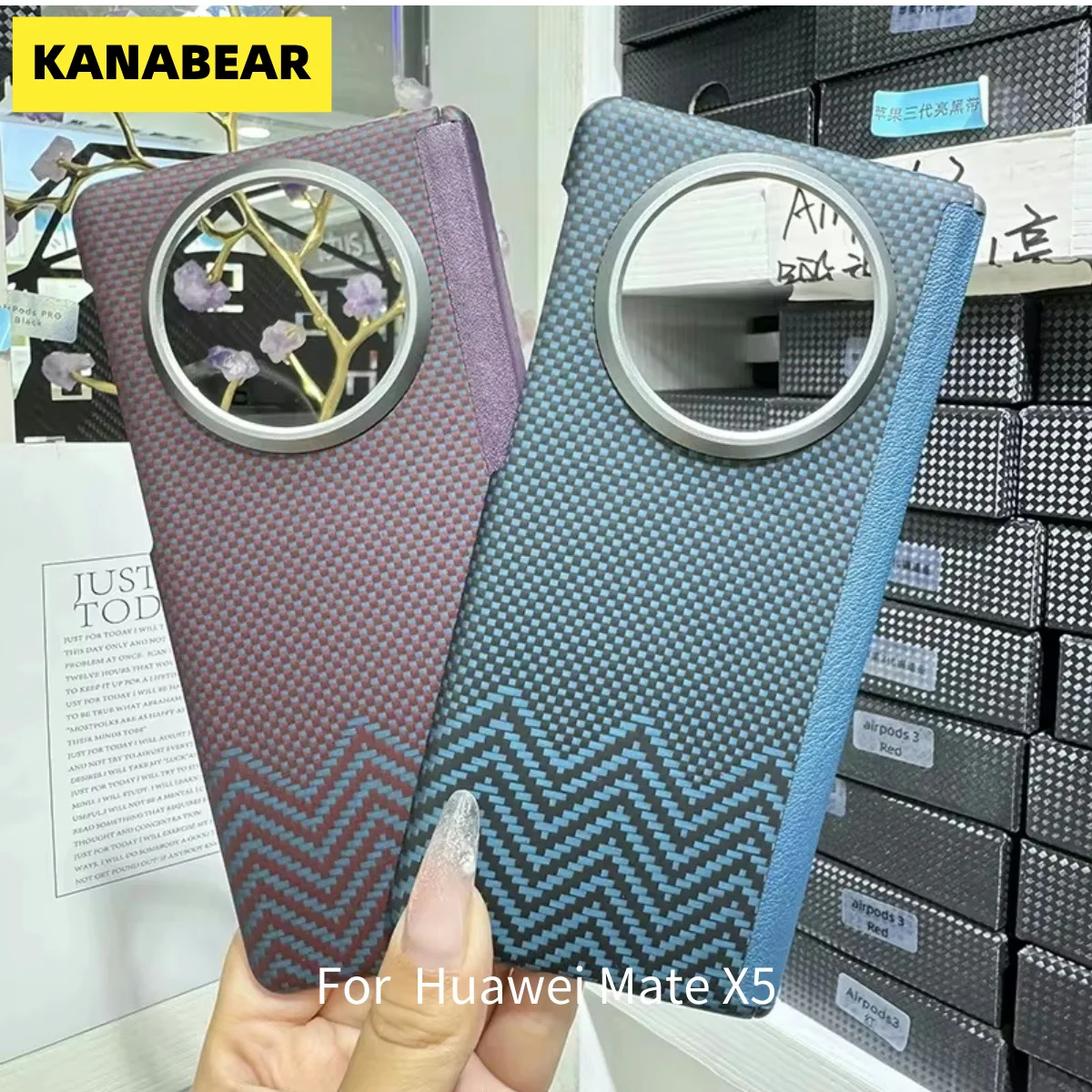 Suitable for Huawei MATE X5 Kevlar magnetic phone case, new X5 central axis protective case, fully wrapped and anti drop