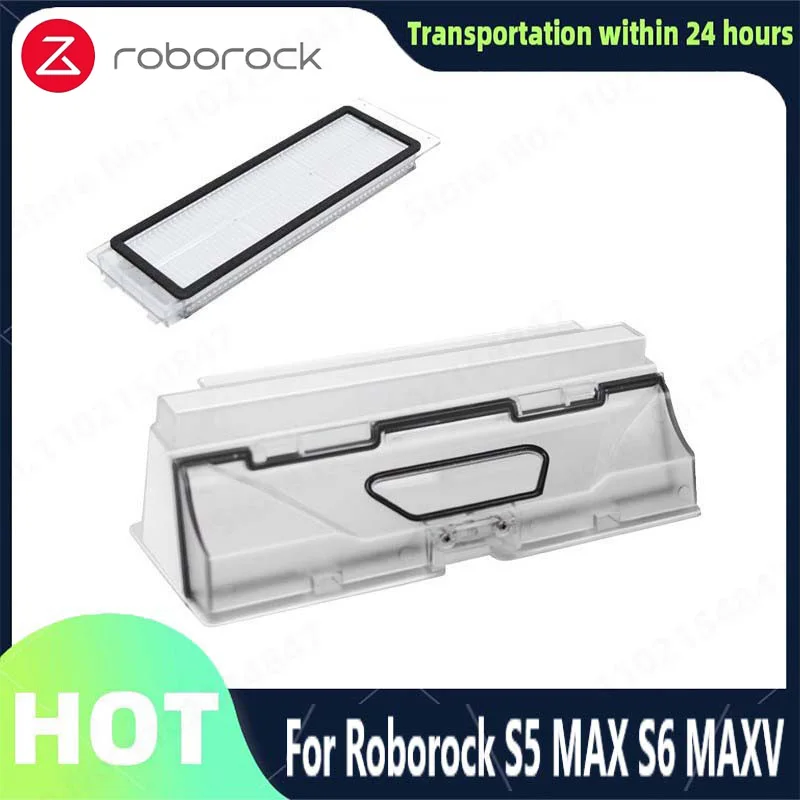 Roborock S5 MAX S6 MaxV PURE New Dust Box Vacuum Cleaner Robotic Parts Robot Dustbin Box with Filter Accessroies