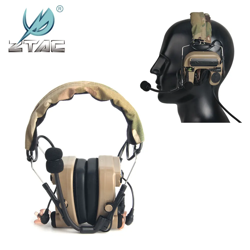 Z Tac Tactical Headphones Pelto Softai Comta II  Pickup Noise Canceling Shooting Baofeng PTT  Airsoft  Headset Accessories