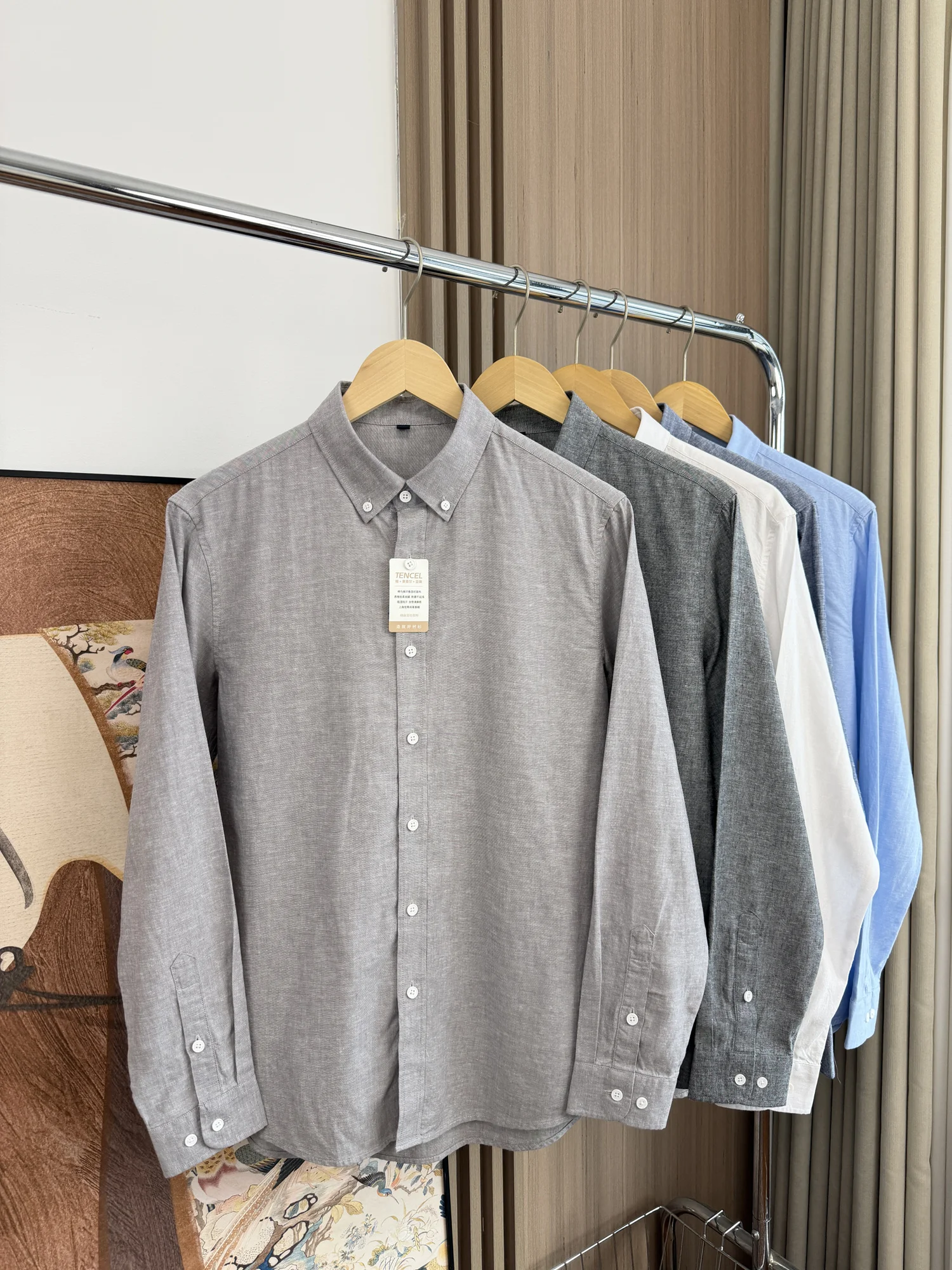 

High-End Cotton Linen Blend Long Sve Casual irt Men's Faion Urban Sle Spring Summer Breathable Moisture-ng