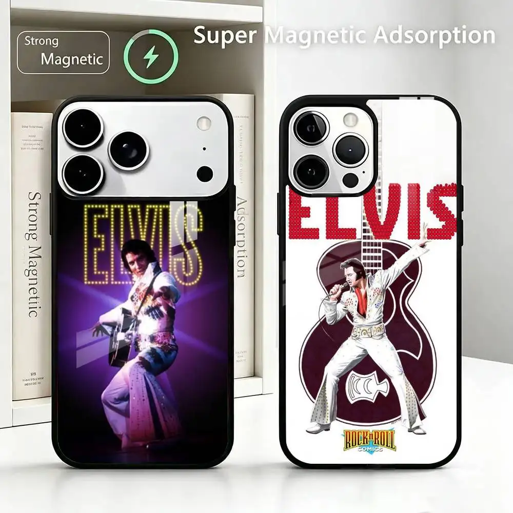 Чехол для телефона «Король рок-н-ролла Элвис» для iPhone 17/16/15/14/13 ProMax Plus AIR, противоударный, роскошный, глянцевый, из стекла Glass-Tex
