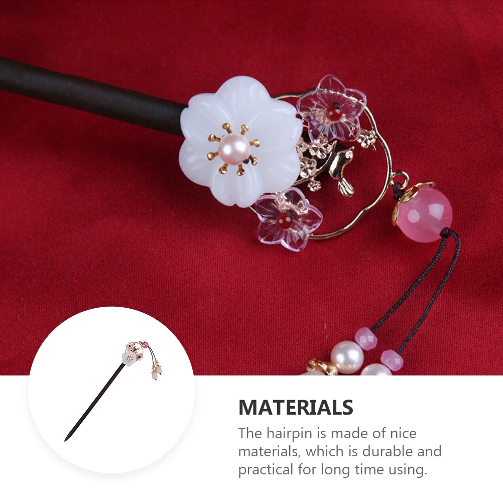 

Элегантный головной убор в китайском стиле для костюма с хрустальным цветком, аксессуар для волос, одежда Хан, заколка для волос, винтажная