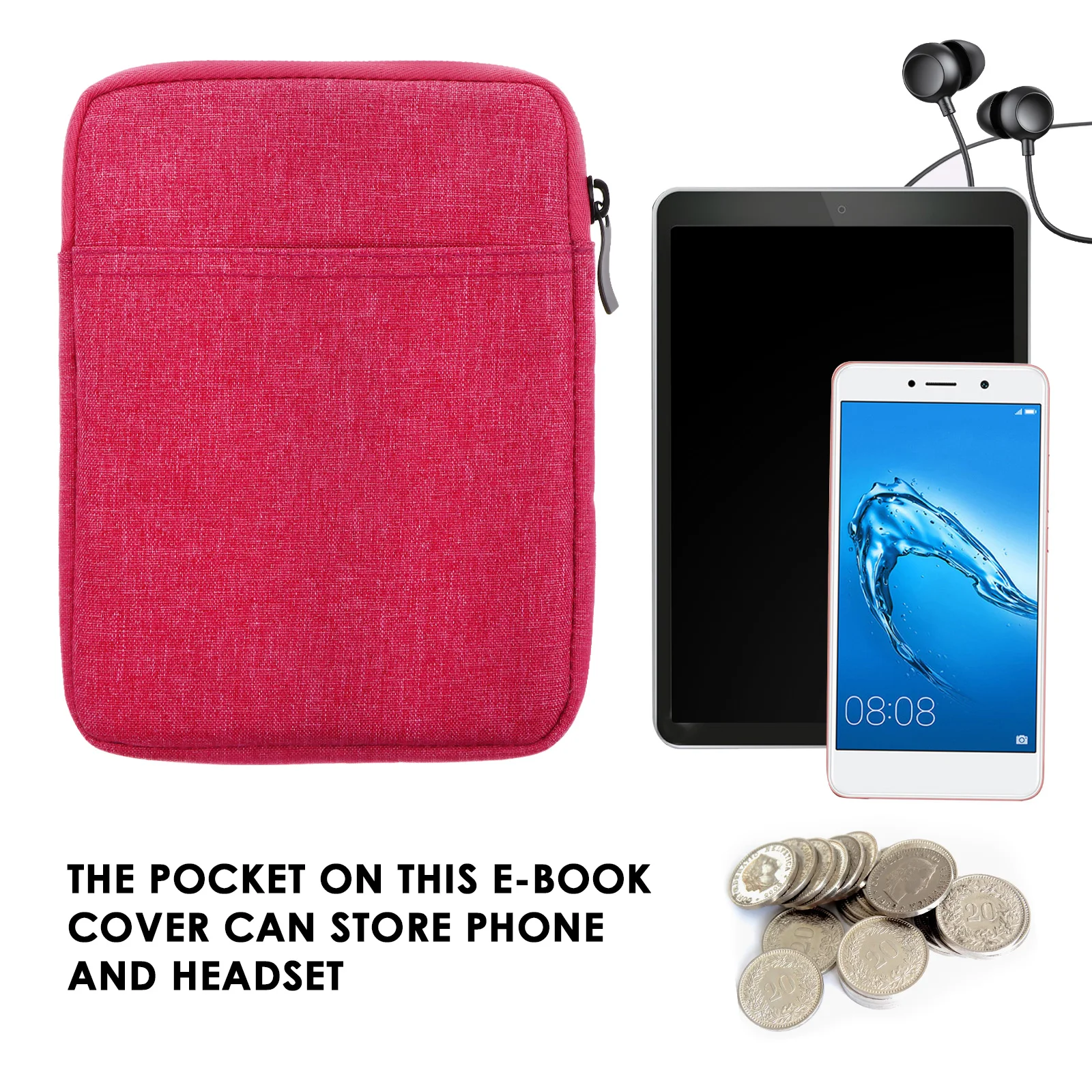 Case Ultra Thin Waterproof Breathable E Book Reader Cover Protector Phone Pocket Fits Perfectly Ereader Case eBook