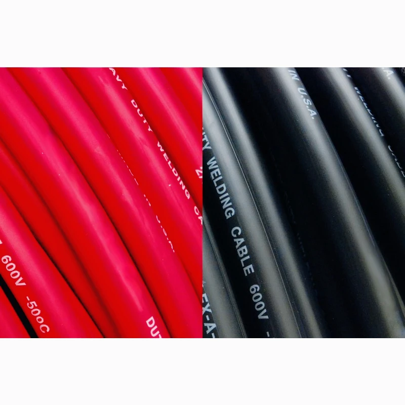 WC0181-100' (50' Blk, 50' Red) 2 Gauge AWG Welding Lead & Car Battery Cable Copper Wire Black + RED