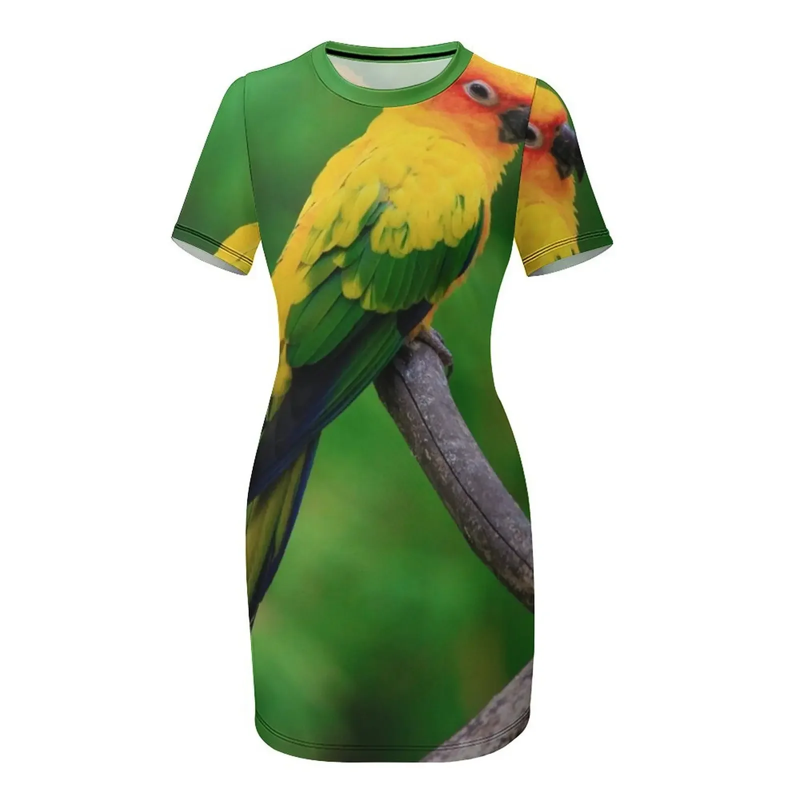 فستان Sun Conure Parrot Photo بأكمام قصيرة فستان سهرة ملابس نسائية صيف 2025 فساتين أنيقة للنساء