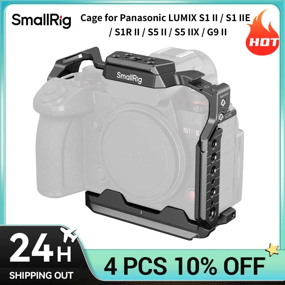 Klatka operatorska SmallRig do Panasonic LUMIX S1 II / S1 IIE / S1R II / S5 II / S5 IIX / G9 II z szybkozłączkami NATO, mocowaniem Arca-Swiss.