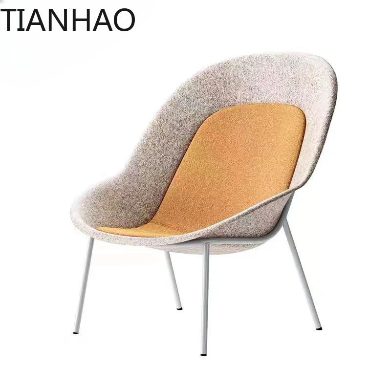 Simple fiberglass fan shell leisure chair art sun single chair