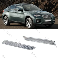 Car Front Bumper Side Marker Reflector Lights Clear White For BMW X6 E71 E72 X5M 2008-2014 63147187087 63147187088
