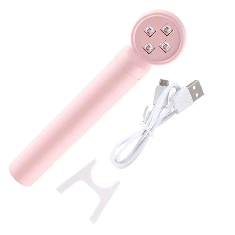 Handheld Light Portable Handheld Light Nail Lighting Therapy Pen One Word Light Timed Charging Fairy Stick Nail Light Pink Model