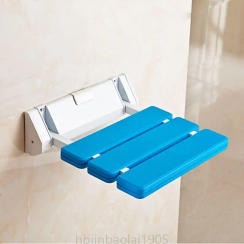 E74E Wall Mounted Shower Seats Plastic Folding Chair Bathroom Stool Taburete Durable