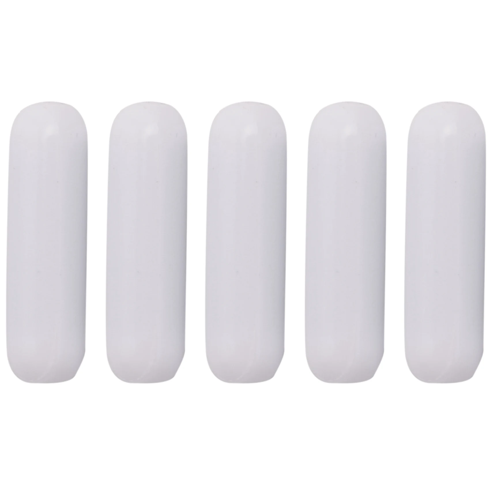 5 buah 25mm(1 inci) PTFE pengaduk magnetik tongkat pengaduk, warna putih, Bar laboratorium, bilah pelat pengaduk, 7mm25mm batang pengaduk panas