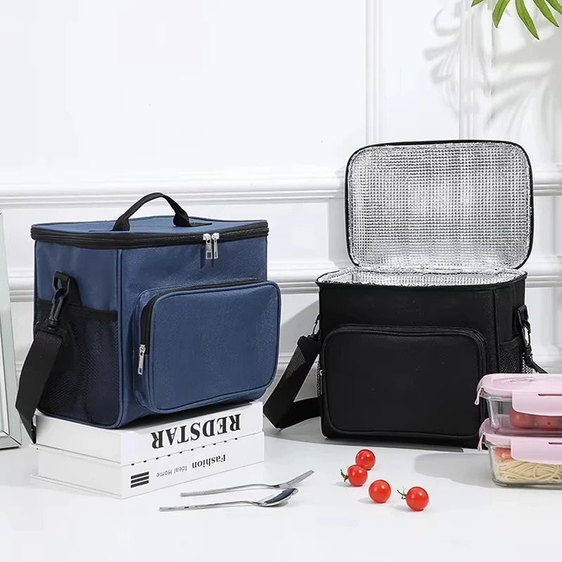 Borsa per il pranzo portatile scatola termica per alimenti lunchbox per ufficio impermeabile durevole con custodia isolata con tracolla regolabile.