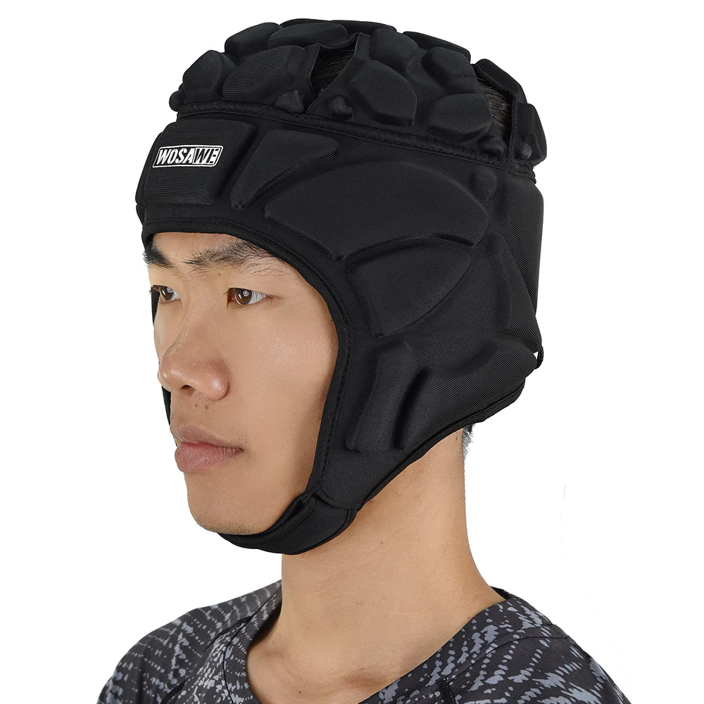 WOSAWE Soft Shell Shockproof Headgear Football Soccer Goalkeeper Helmet Rugby Cap Cycling Hat Motorcycle Helmet For Youth Adults