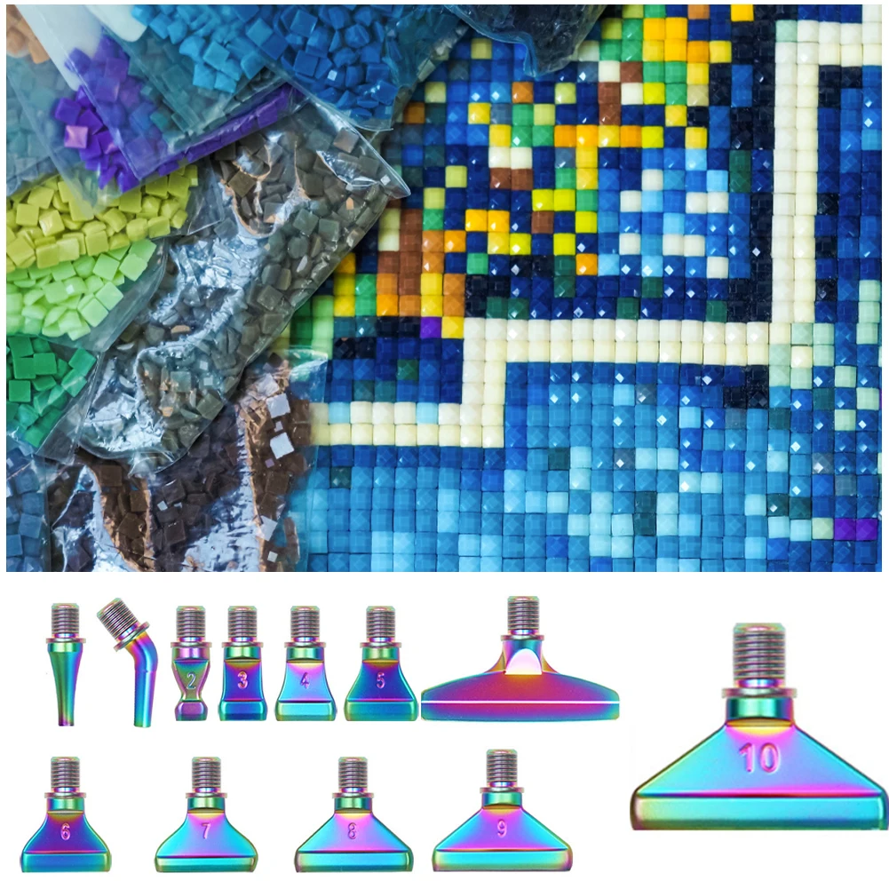 

12Pcs Diamond Painting Pen Tips Kit Metal Replacement Diamond Pen Heads Screw Thread Diamond Painting Pen Heads for DIY Art