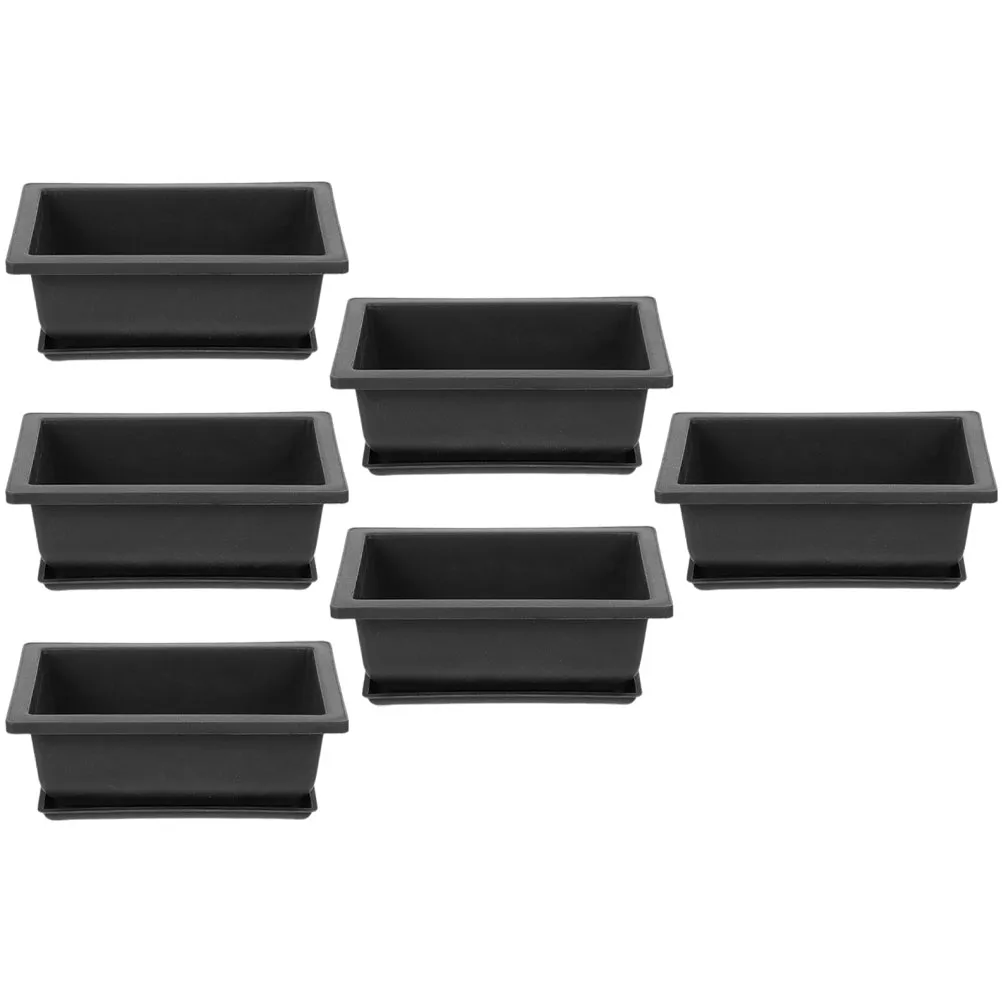 

6Sets Plastic Succulent Pots Planter for Garden Balcony Home Office Plastic Flower Pots with Saucer for Small Plants Cactus