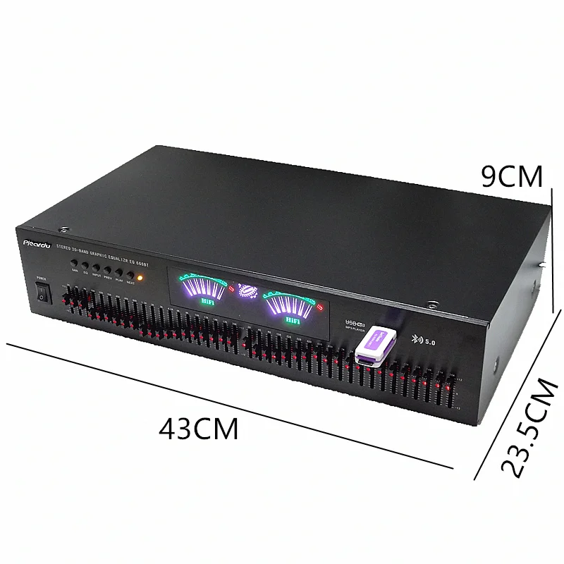 المدمج في بلوتوث 5.0 EQ666BT ستيريو 40 الفرقة الرسم Equcizer المزدوج 20 الفرقة EQ KTV الرئيسية مكبر للصوت لهجة موالف مع شاشة LED