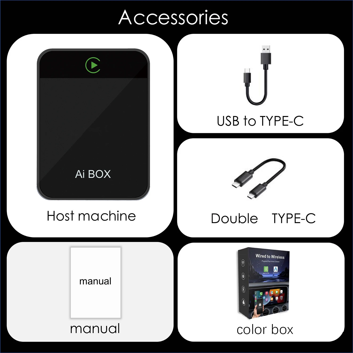 

carplay wired to wireless box Android Auto car machine interconnect box carplay two in one carplay adapter