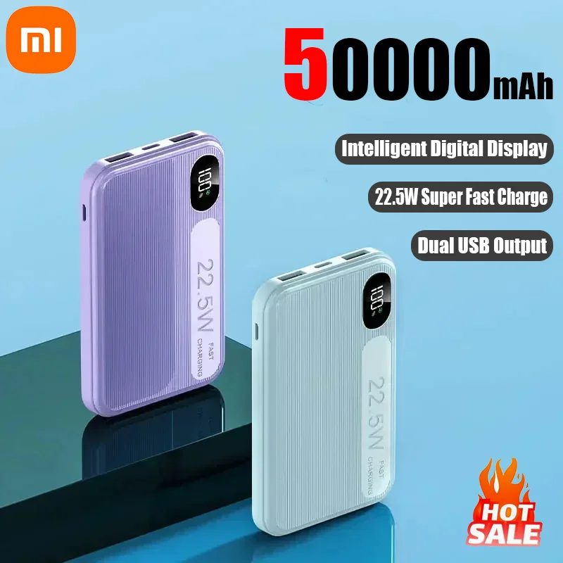 Xiaomi Mini 50000mAh Power Bank  PD22.5W Fast Charge LED Display digitale Powerbank powerbank for Iphone Samsung Huawei 2024New