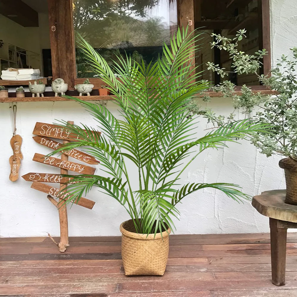 50-88cm Large Fake Palm Tree Artificial Monstera Plants Leaves Real Touch Tropical Palm Leaves Plastic Plants Branch for Garden