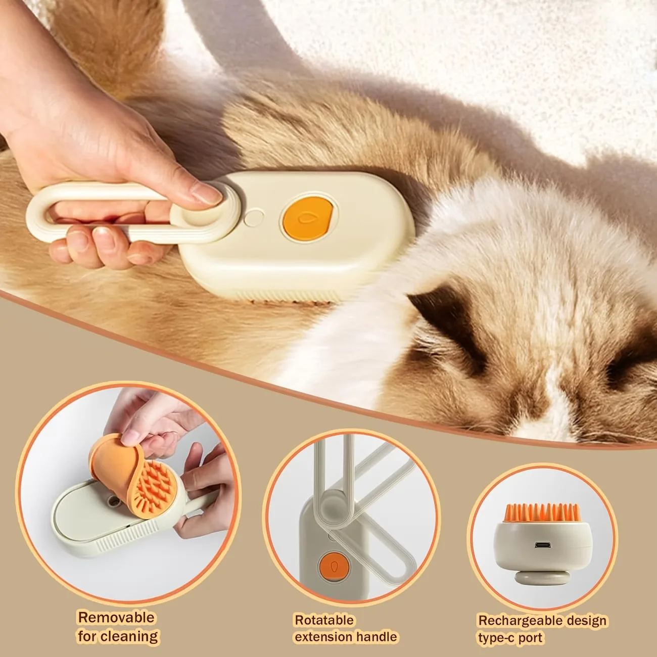 a pet comb designed to detangle and remove loose fur for cats and dogs suitable for grooming without the need for a bath Product details 5