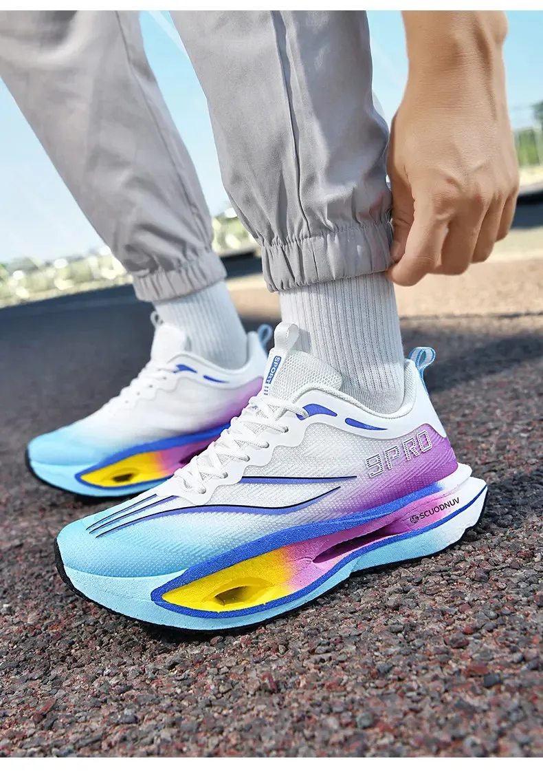 Double-layer carbon plate parent-child sports shoes  sneakers  sneakers for men Shock absorption running shoes