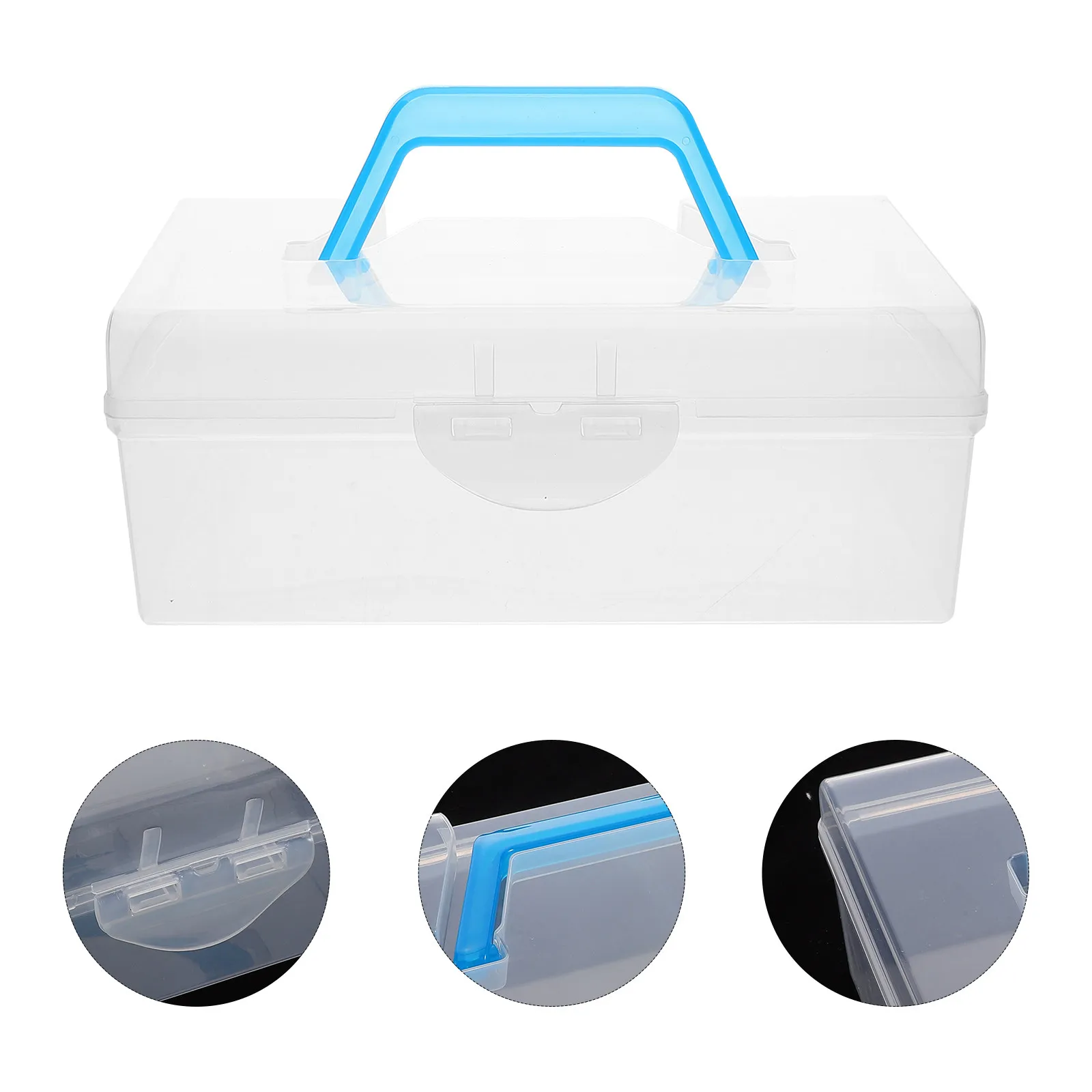 

Mahjong Storage Box Large Capacity Mahjong Tile Organizer Vintage Style Plastic Carrying Case with Handle for Home Office Game
