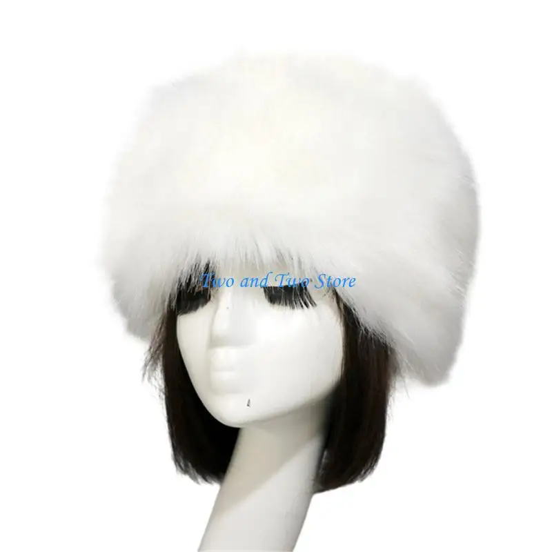 

HX6F Windproof Bucket Hat Solid Color Plush Hat Women Winter Autumn Warm Headpiece