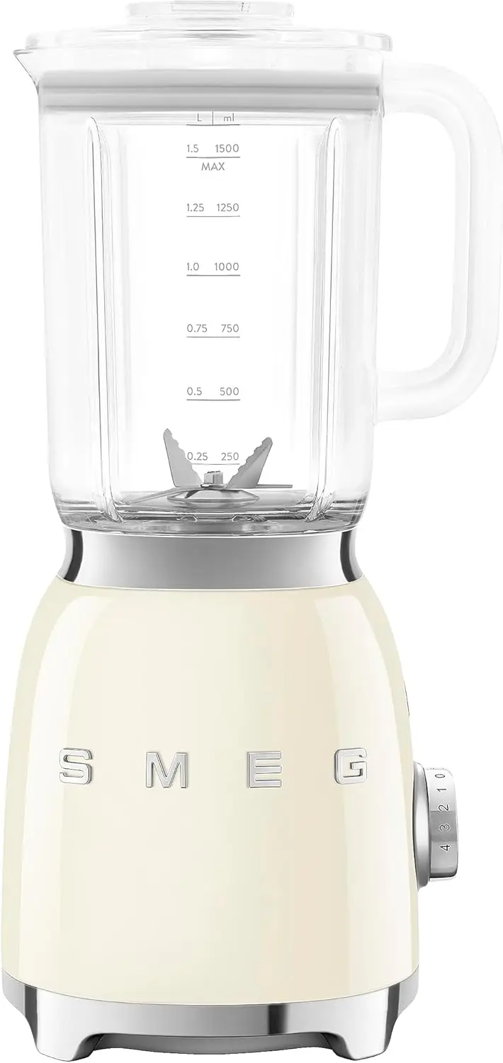 50's Retro NEW Countertop Blender with 4 Presets and 4 Speed Settings with 6 Cup BPA Free Titan Renew JUG, BLF03CRUS, Cream