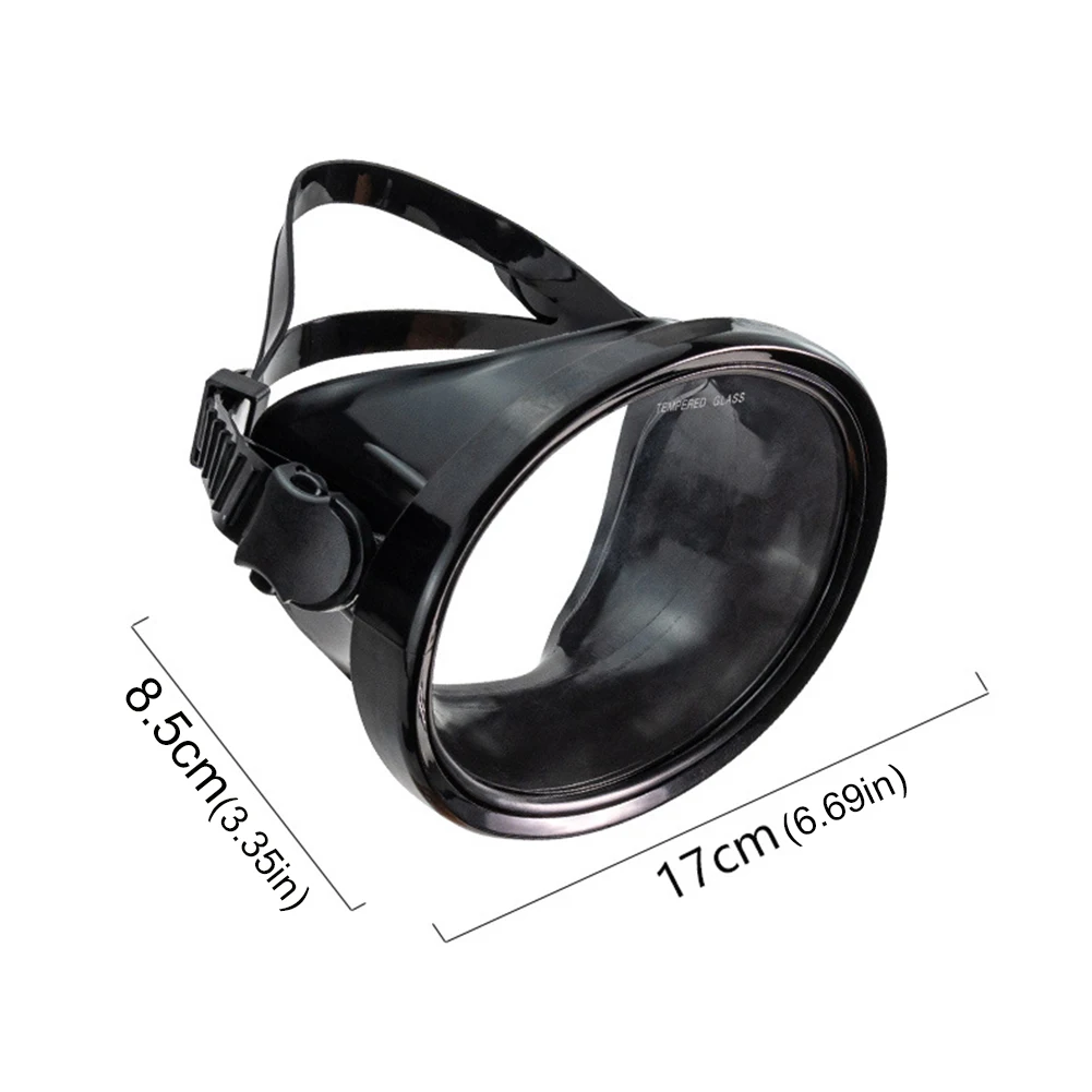 Maschera subacquea ovale Maschera subacquea a lente singola Lente in vetro temperato Maschera acqua per apnea Anti-perdite regolabile per avventure subacquee