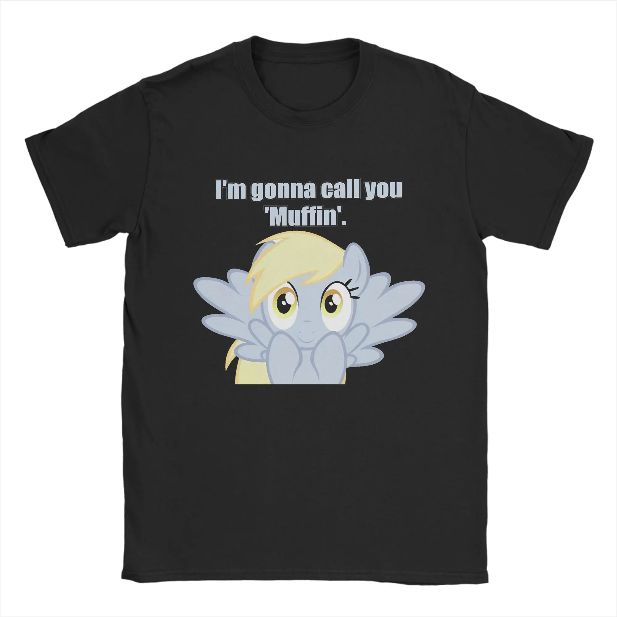 Muffins Derpy Hooves T Shirts Men's  Cotton Fun T-Shirt Crewneck  Tees Short Sleeve Clothing Original