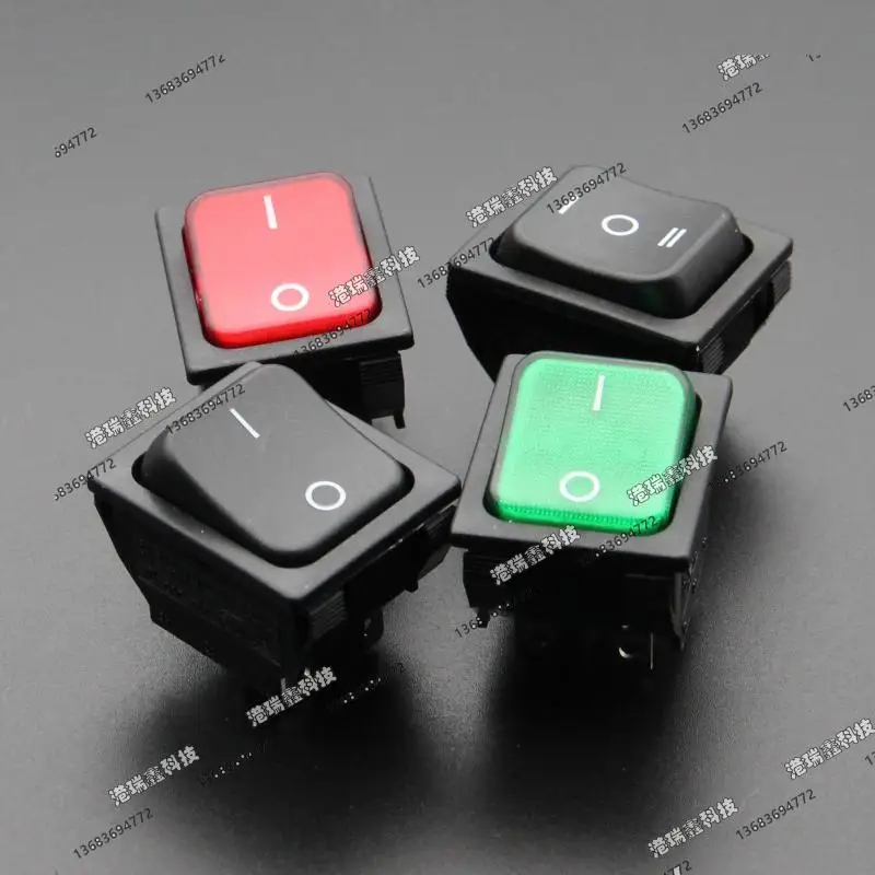 

[SA]Power switch Taiwan New SCI big green RED BLACK illuminated rocker switch Dual rocker switch R13-87 B 4P/6P--50pcs/lot