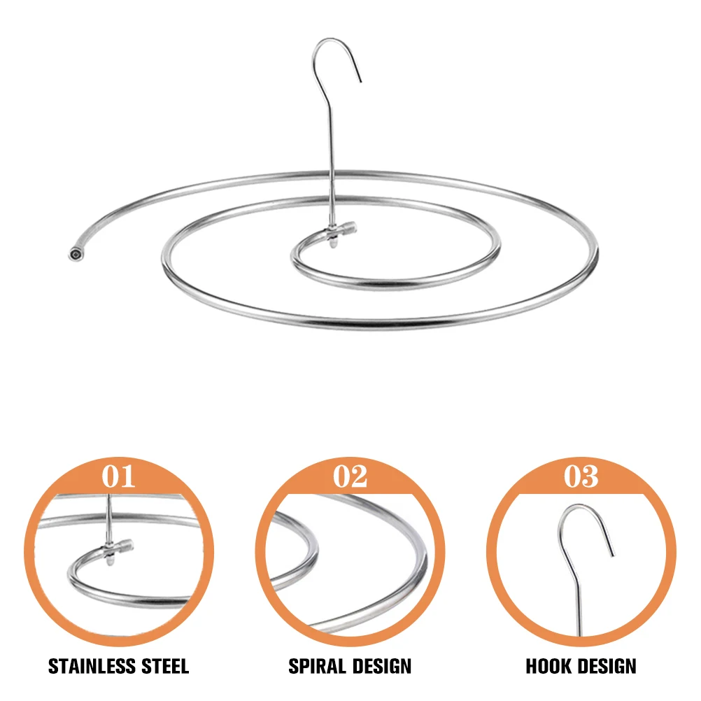 

2Pcs Stainless Steel Spiral Hanger Space Saving Rotating Drying Rack for Bed Sheets Blankets Towels Indoor Clothes