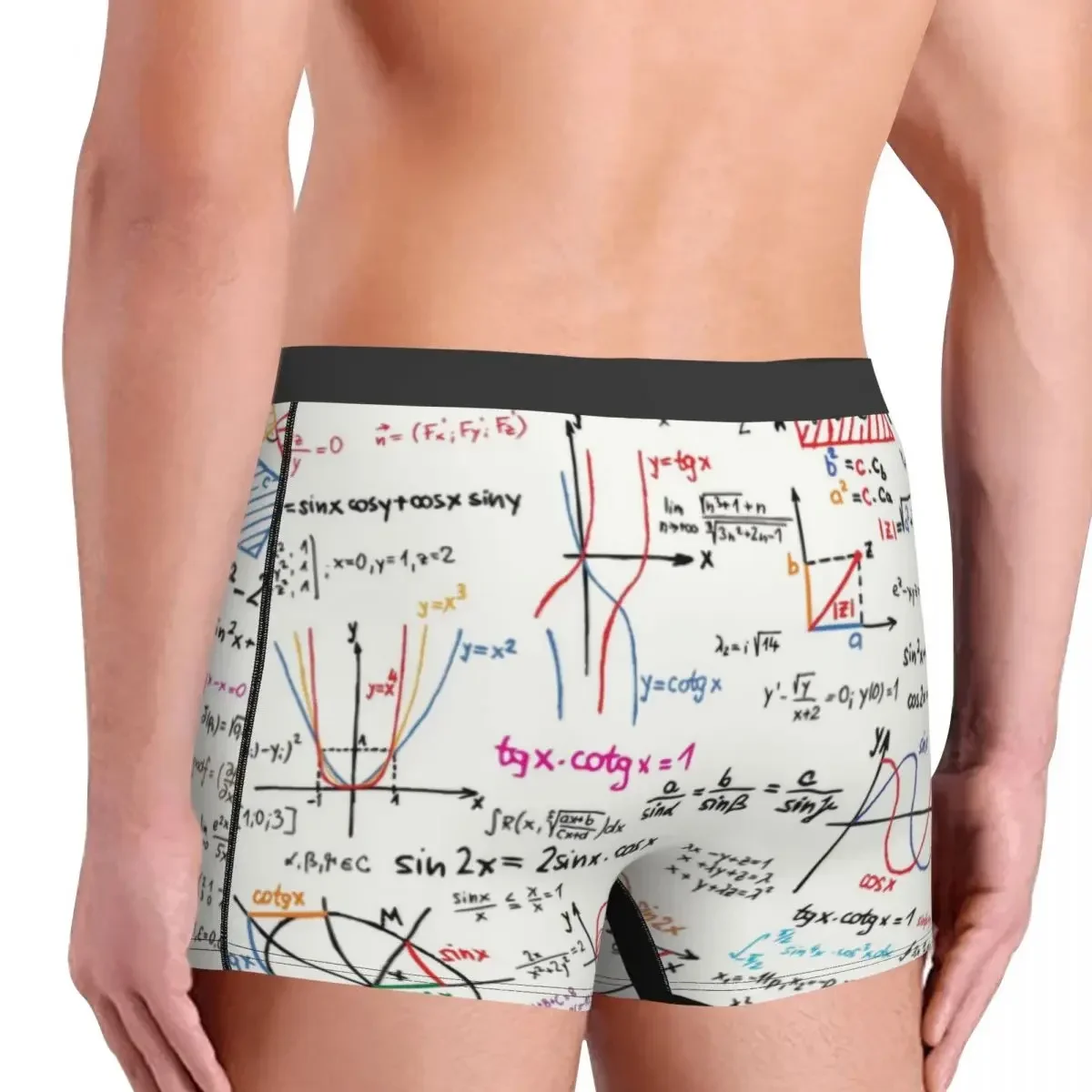 Masculino Números Matemática Roupa Interior, Ciência Geek, Cuecas Boxer Puzzle, Calcinhas Respiráveis, Cuecas Moda, Fórmulas Matemática