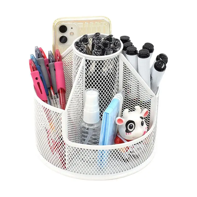

Desktop Pen Organizer Reusable Pen Holder Cup Portable Mesh Pen Holder Multifunctional Pen Organizers For Home Studio School