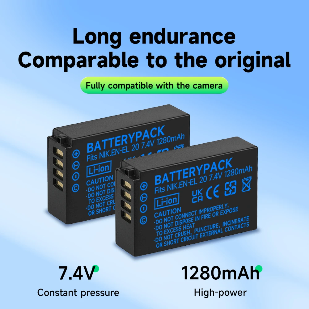 EN-EL20 EN EL20 Akku 1280 mAh EN-EL20a EN EL20a Akku mit 2 Steckplätzen Ladegerät für Nikon Coolpix P1000 P950 1 J1 1 J2 1 J3 1 S
