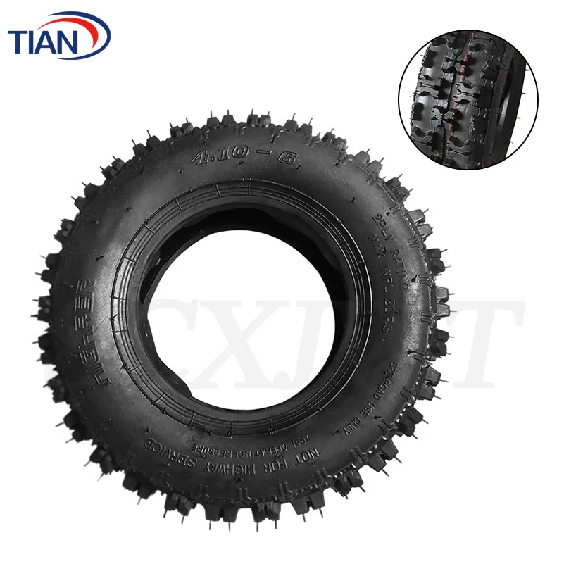 Tire 4.10-6 Tire Inner Tube Outer Tyre Suitable for 47cc 49cc Small ATV Go Kart Mini Quad Bike Snowmobile Wheel Parts