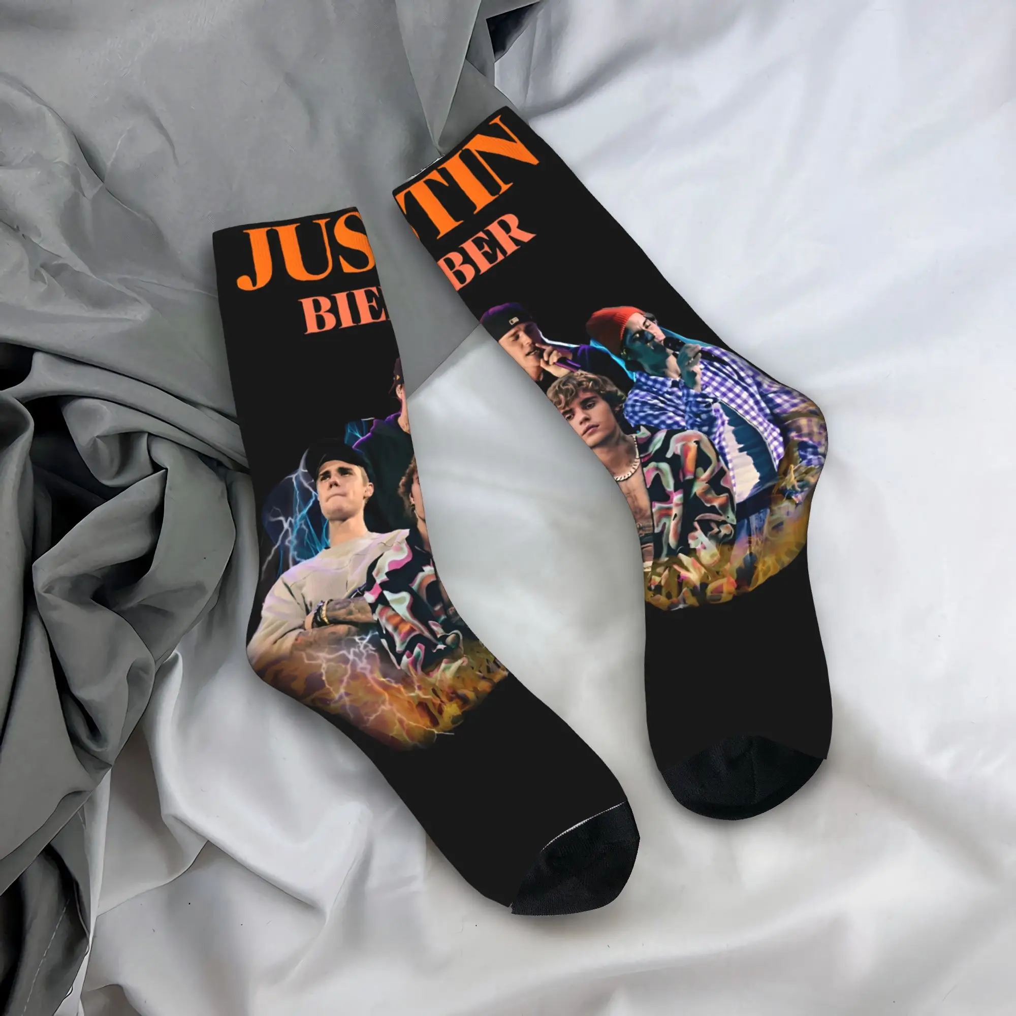

Джастин Бибер Swag, носки для альбома, канадские певицы, чулки с рисунком, нескользящие мужские носки, качественные осенние забавные спортивные носки для бега