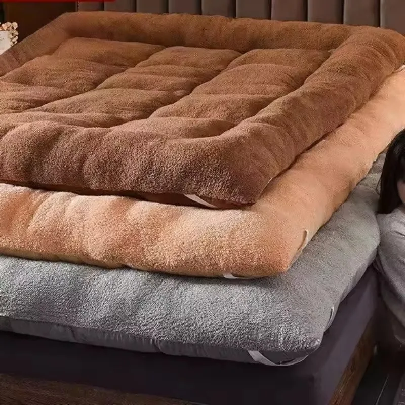 

Thick Anti-Slip Foldable Soft Lamb Fleece Fluffy Mattress Home Tatami Dormitory Single Bed Carpet for Autumn Winter 침대 매트리스