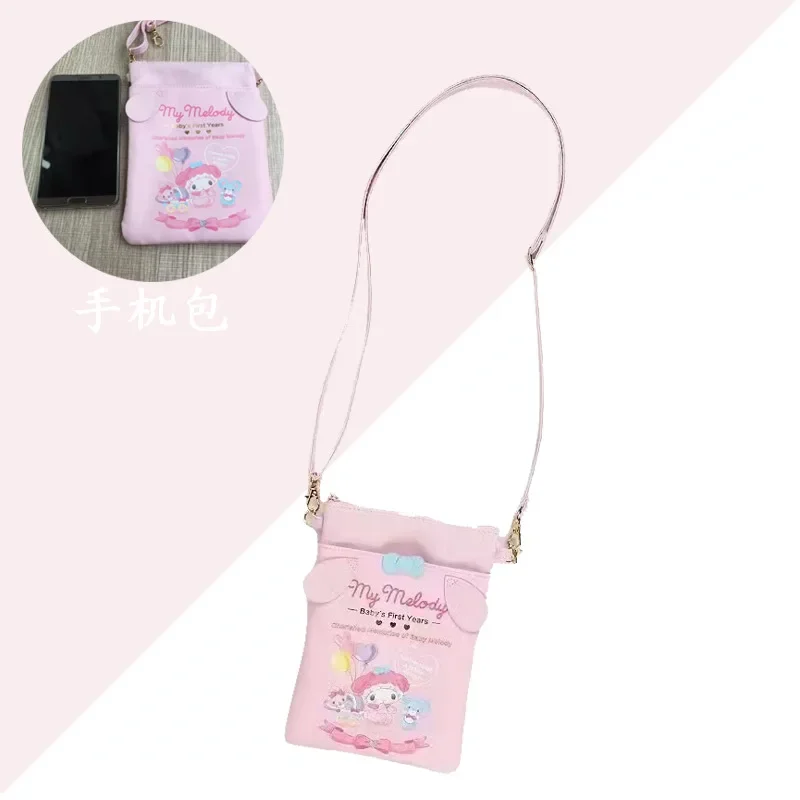 

Hello Kitty Purses and Handbags Cute Wallet Melody Kuromi Girls Crossbody Bags Shoulderbags Mobile Phone Bag Mini Key Storage