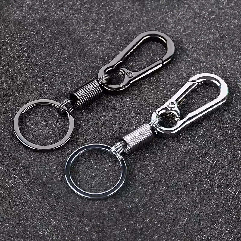 Spring Keychain Climbing Hook Car Keychain Simple Strong Carabiner Shape Keychain Accessories Metal Vintage Keychain image 4