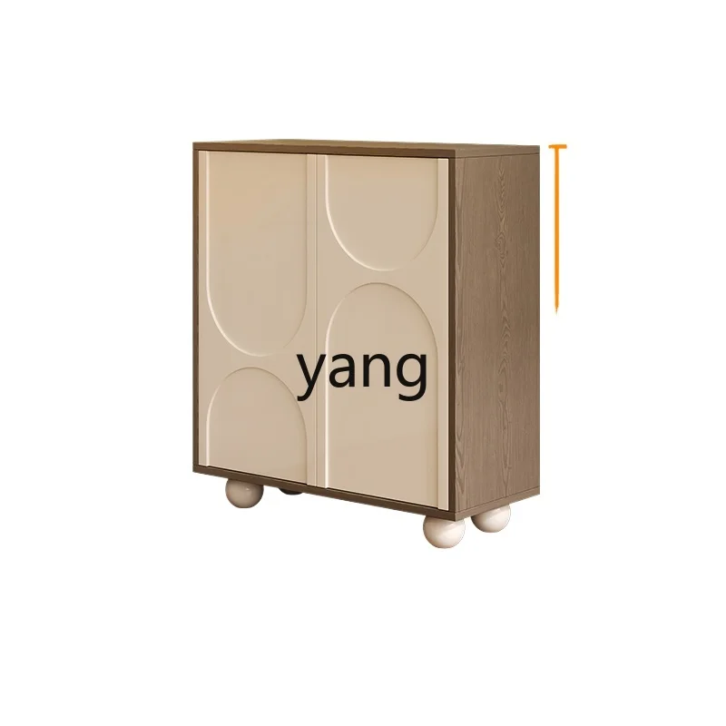 

TJJ cream antique shoe cabinet storage cabinet integrated against the wall household door solid wood porch locker