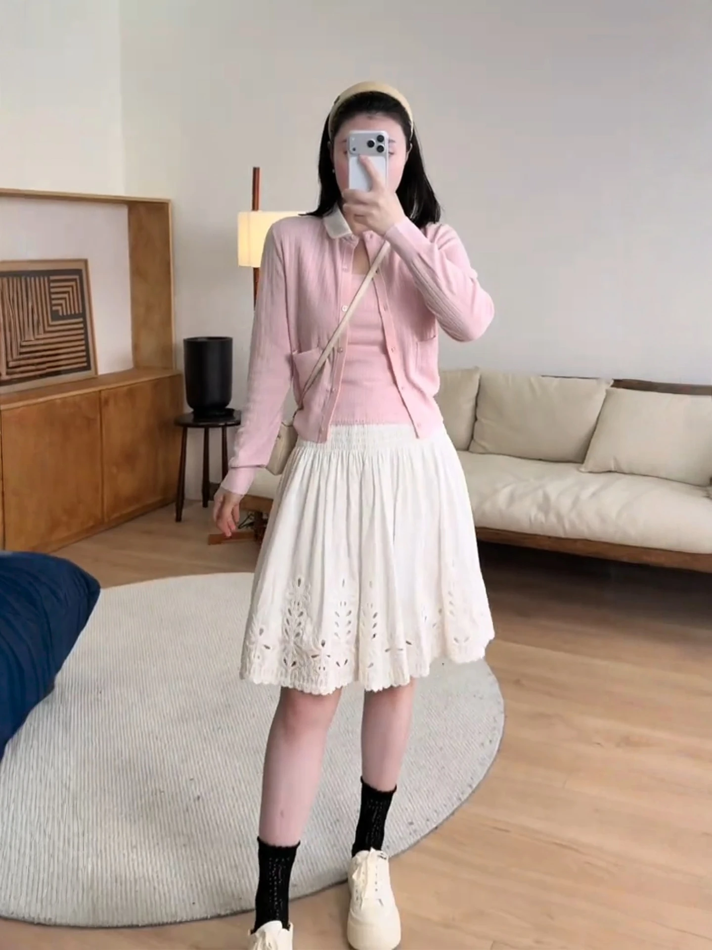 

Pink Mommy Ele Wool Blend Two-Piece Set with Lace Trim Collar Color Blo Design Spring Faion for Women Casual Wear